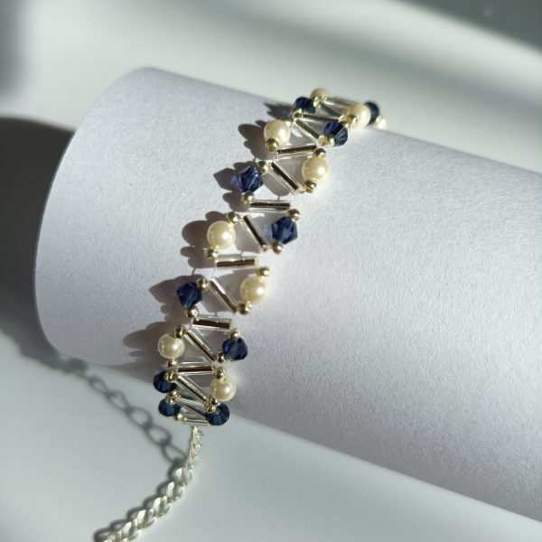 Starrybead | Midnight Pearlvine Glass Beaded Bracelet