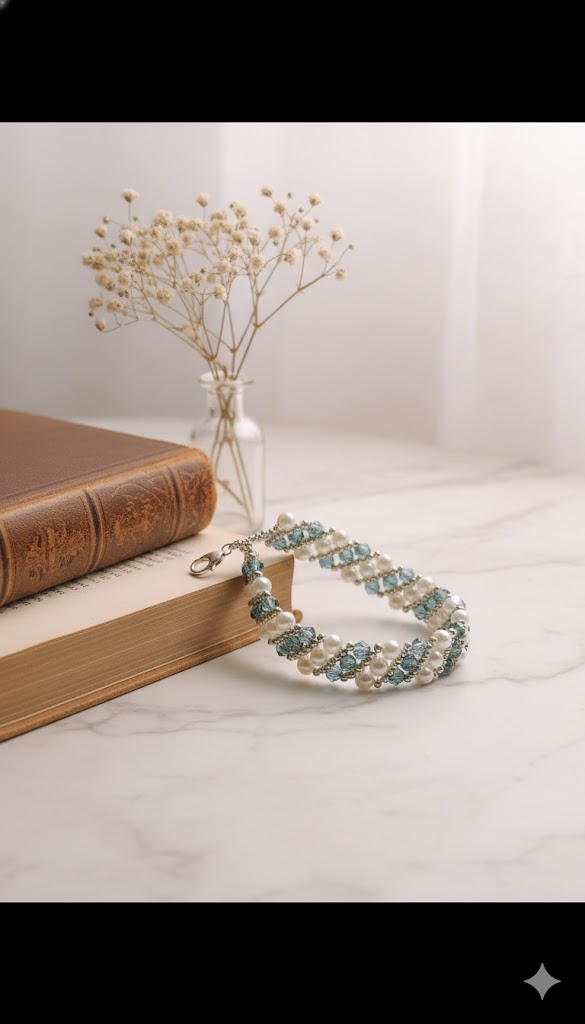 Starrybead | Azure Ripple Glass Beaded Bracelet for Women