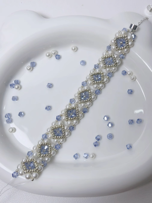 Starrybead | Blue Celeste Crystal Bead Bracelet for Women