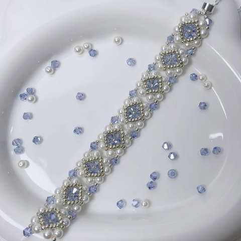 Starrybead | Blue Celeste Crystal Bead Bracelet for Women