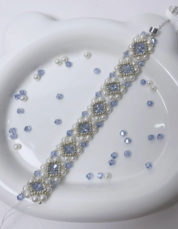 Starrybead | Blue Celeste Crystal Bead Bracelet for Women