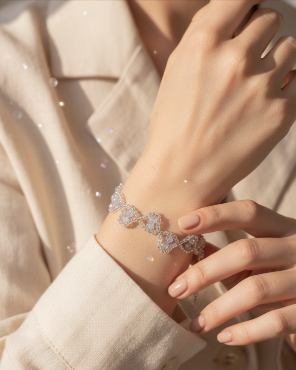 Starrybead | Celestine Sparkle Silver Bead Bracelet