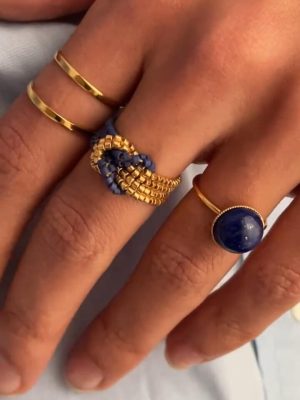 Starrybead | The Gilded Embrace gold beaded ring