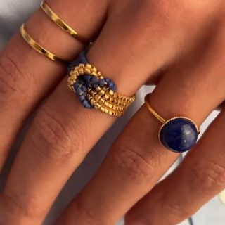 Starrybead | The Gilded Embrace gold beaded ring