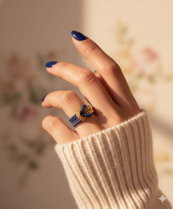 Starrybead | The Gilded Embrace gold beaded ring