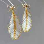 Starrybead | Golden Feathered Bead Earrings for Women