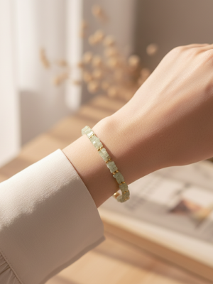 green beaded bracelet 09