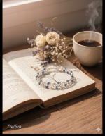 Starrybead | Midnight Pearlvine glass beaded bracelet