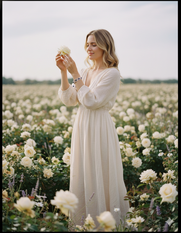 Starrybead | Midnight Pearlvine glass beaded bracelet
