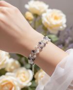 Starrybead | Midnight Pearlvine Glass Beaded Bracelet