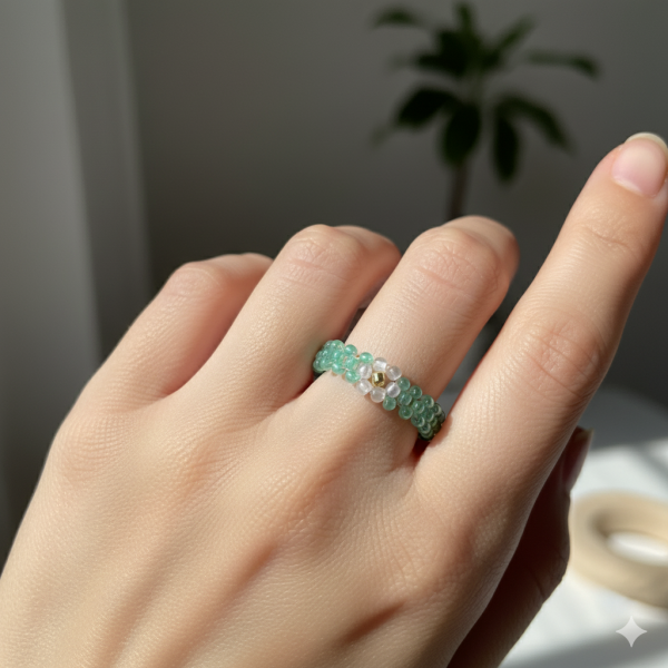 Starrybead | The Morning Mist Flower Bead Ring