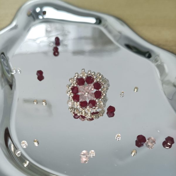 Starrybead | Scarlet Flower Bead Ring