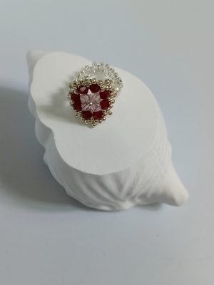 Starrybead | Scarlet Flower Bead Ring