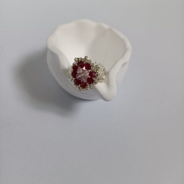 Starrybead | Scarlet Flower Bead Ring