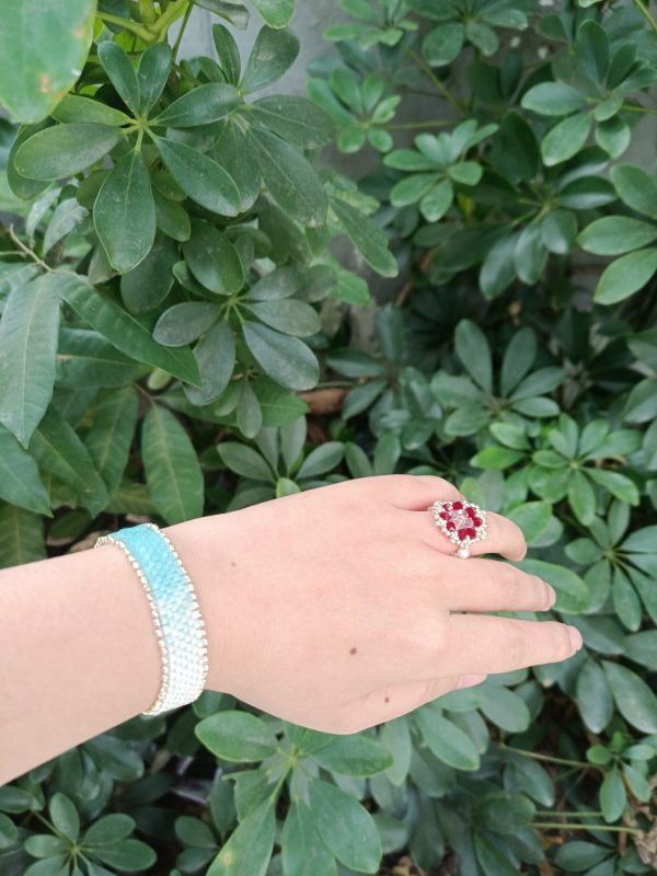 Starrybead | Scarlet Flower Bead Ring