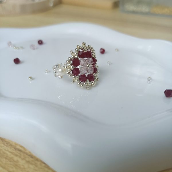 Starrybead | Scarlet Flower Bead Ring