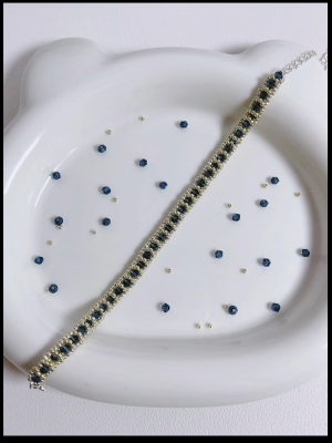 Starrybead | Seine at Midnight silver bead bracelet