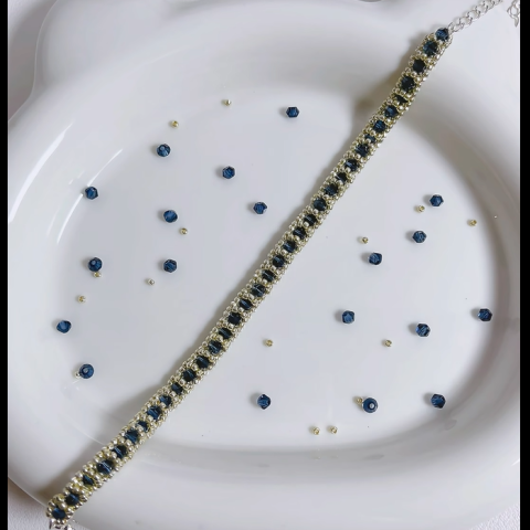 Starrybead | Seine at Midnight silver bead bracelet