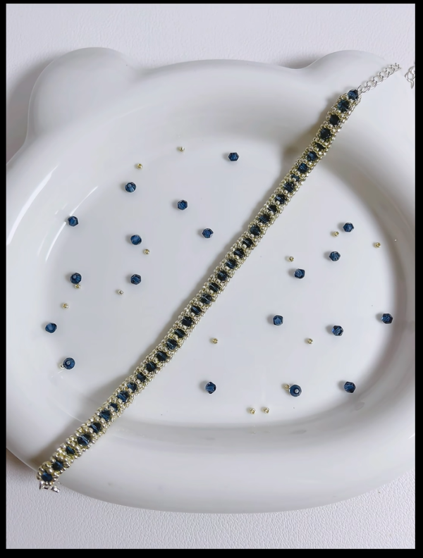 Starrybead | Seine at Midnight silver bead bracelet