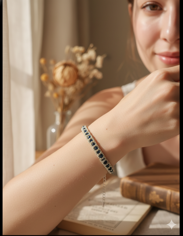 Starrybead | Seine at Midnight silver bead bracelet