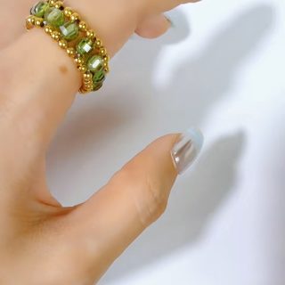 Starrybead | The Gilded Grove Ring gold beaded ring