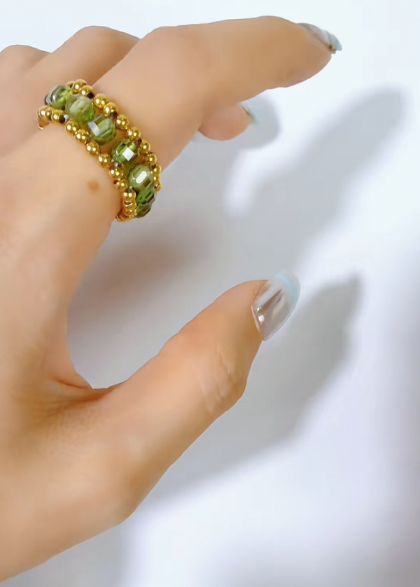 Starrybead | The Gilded Grove Ring gold beaded ring