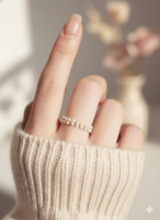 Starrybead | The Gilded Daisy Chain pearl beaded ring