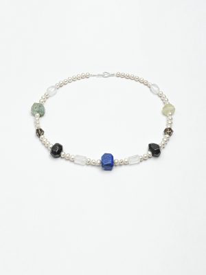 Starrybead Seven Stones Harmony Crystal Necklace - Pearl, Citrine, Clear Quartz, Smoky Quartz, Black Rutilated Quartz, Lapis Lazuli, Prehnite