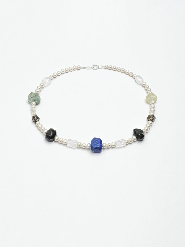 Starrybead Seven Stones Harmony Crystal Necklace - Pearl, Citrine, Clear Quartz, Smoky Quartz, Black Rutilated Quartz, Lapis Lazuli, Prehnite