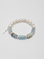 StarryBead Blue Kyanite Crystal & Freshwater Pearl Healing Bracelet