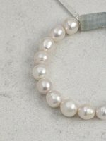 StarryBead Blue Kyanite Crystal & Freshwater Pearl Healing Bracelet