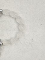 StarryBead Natural Clear Crystal & Grey Freshwater Pearl Energy Bracelet