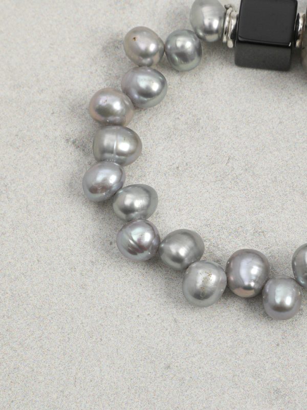 StarryBead Natural Black Agate, Rutilated Quartz & Freshwater Pearl Protection Bracelet