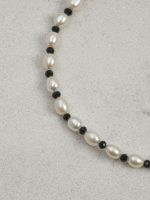 StarryBead Natural Lapis Lazuli, Black Tourmaline & Freshwater Pearl Dual-Strand Bracelet