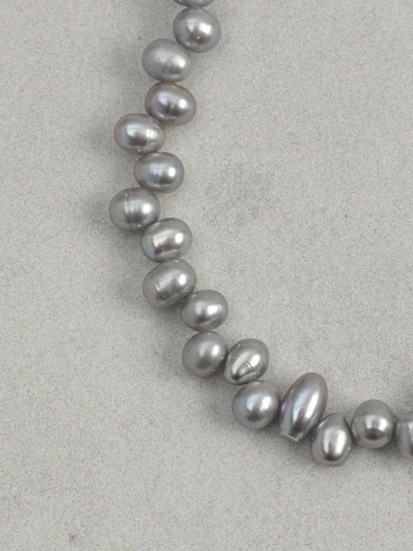 StarryBead Natural Grey Pearl & Sugar Cube Quartz Double-Strand Bracelet: Moonlit Clarity