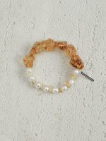 StarryBead Natural Freeform Citrine & Freshwater Pearl Healing Bracelet: Radiant Abundance