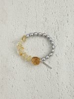 StarryBead Grey Freshwater Pearl & Freeform Citrine Healing Bracelet