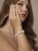 StarryBead Natural Grey Pearl & Sugar Cube Quartz Double-Strand Bracelet: Moonlit Clarity