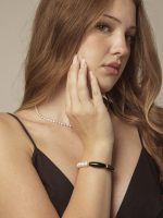 StarryBead Natural Black Agate & Freshwater Pearl Balance Bracelet: Harmonious Duality