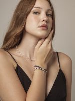 StarryBead Natural Lapis Lazuli, Black Tourmaline & Freshwater Pearl Dual-Strand Bracelet