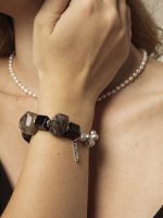 StarryBead Natural Black Agate, Rutilated Quartz & Freshwater Pearl Protection Bracelet