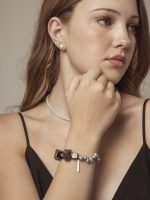 StarryBead Natural Black Agate, Rutilated Quartz & Freshwater Pearl Protection Bracelet