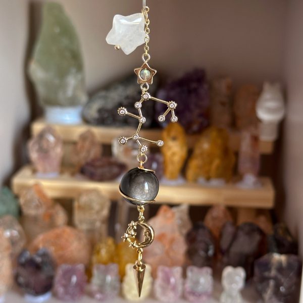 Starrybead Zodiac Crystal Pendulum Necklace - 12 Zodiac Sign Dowsing Pendulum with Healing Crystals for Intuition, Clarity, Confidence & Grounding