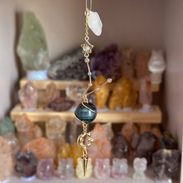 Starrybead Zodiac Crystal Pendulum Necklace - 12 Zodiac Sign Dowsing Pendulum with Healing Crystals for Intuition, Clarity, Confidence & Grounding