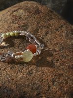 Starrybead Five Gemstones Healing Necklace - Pearl, Citrine, Clear Quartz, Persian Red Agate, Avocado Jasper