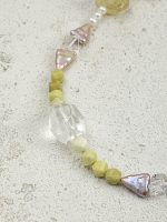 Starrybead Five Gemstones Healing Necklace - Pearl, Citrine, Clear Quartz, Persian Red Agate, Avocado Jasper