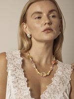 Starrybead Five Gemstones Healing Necklace - Pearl, Citrine, Clear Quartz, Persian Red Agate, Avocado Jasper