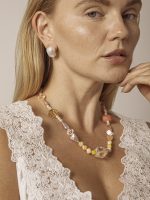 Starrybead Five Gemstones Healing Necklace - Pearl, Citrine, Clear Quartz, Persian Red Agate, Avocado Jasper