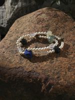 Starrybead Seven Stones Harmony Crystal Necklace - Pearl, Citrine, Clear Quartz, Smoky Quartz, Black Rutilated Quartz, Lapis Lazuli, Prehnite