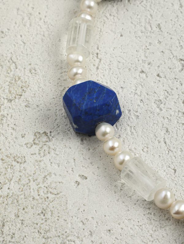 Starrybead Seven Stones Harmony Crystal Necklace - Pearl, Citrine, Clear Quartz, Smoky Quartz, Black Rutilated Quartz, Lapis Lazuli, Prehnite